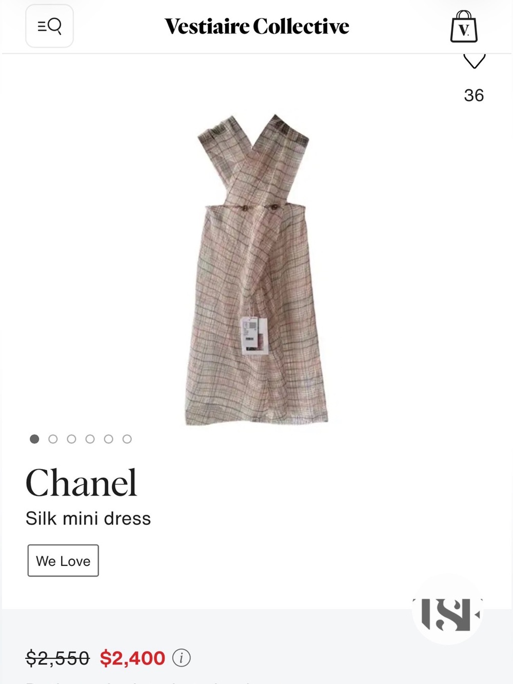 CHANEL Plaid Sheer Top in Cream with Red and Blue Checks